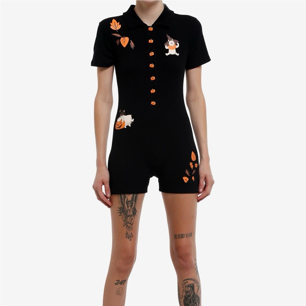 Her Universe Disney Winnie The Pooh Halloween Collar Romper Halloween Pinup NWT